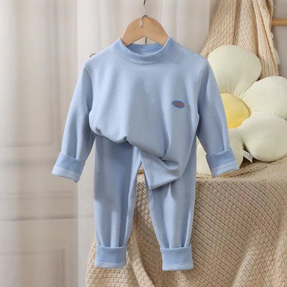 LEKWK Kids Pajamas 2 Piece Outfits Soft Warm Crewneck Long Sleeves Top and Pants Sleepwear Fall Winter Casual Home Loungewear 6M-13Y