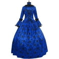 thumbnail image 5 of Vestido largo de otoño-invierno para mujer, vestido de fiesta medieval gótico retro con estampado floral, vestido de fiesta estilo palacio, vestido de cóctel con mangas de trompeta y encaje, 5 of 5
