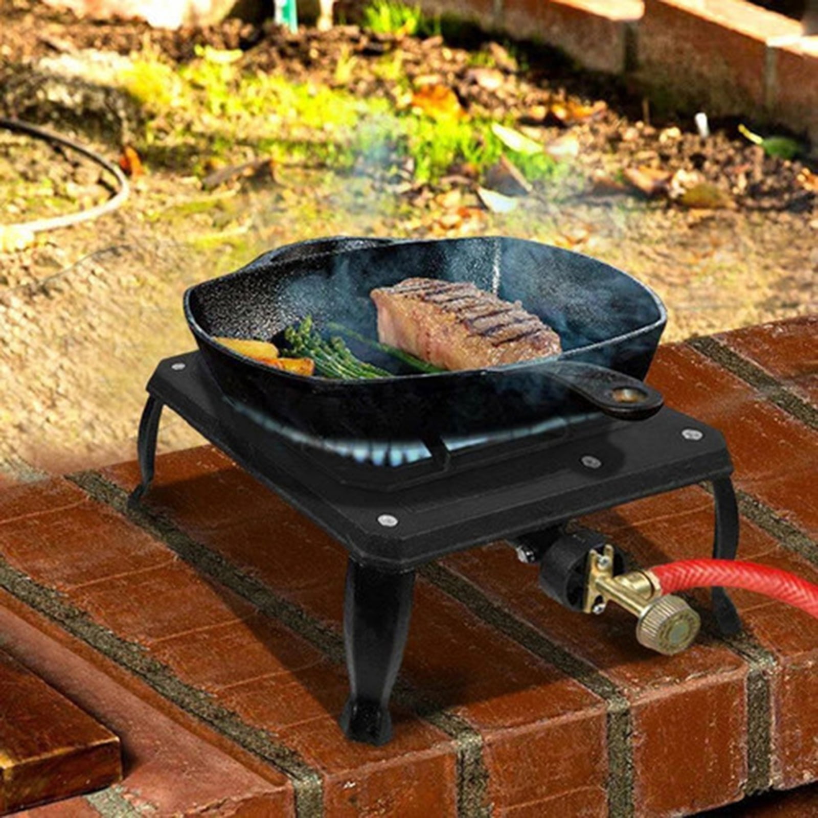 JOVELL 90,000 BTU Propane Burner, Camping Stove Single Burner, Portable Cast Iron Gas Cooker for Outdoor BBQ, Turkey Fry, RV, Tailgate, without Regulator