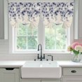 thumbnail image 4 of Vintage Navy Blue Roses Balloon Curtains for Bedroom/Front Door/Bathroom, Spring Floral Elegant Pastoral Retro Art Tie Up Curtains 63 Inch Length Kitchen Curtains Shades for Windows 46"x63", 4 of 8
