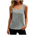 thumbnail image 2 of ClodeEU Women's Square Neck Sleeveless Tank Top, Loose Fit Casual Blouse,Solid Color Everyday Summer Camisole Gray,Women's Plus S, 2 of 7