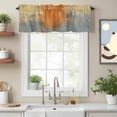 thumbnail image 3 of Orange Gray Abstract Graffiti Valances for Windows,Kitchen Valance Rod Pocket Short Curtain, Modern Street Art Valance Curtain Window Valances for Bedroom Bathroom Living Room 60x18in, 3 of 9