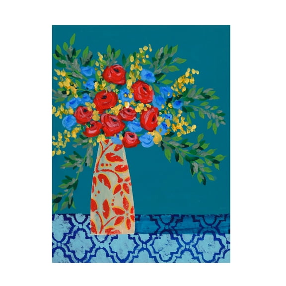 Regina Moore 'A Gathering of Flowers II' Canvas Art