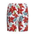 thumbnail image 2 of Haiem Lilies Flowers Men's Pajama Short with Soft Woven Cotton Elastic Waistband Sleep Short-Medium, 2 of 9
