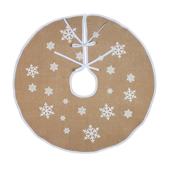 LABSERRON 1Pcs Family and Friends Round Jute Tree Skirt for Christmas Celebration 80x80in