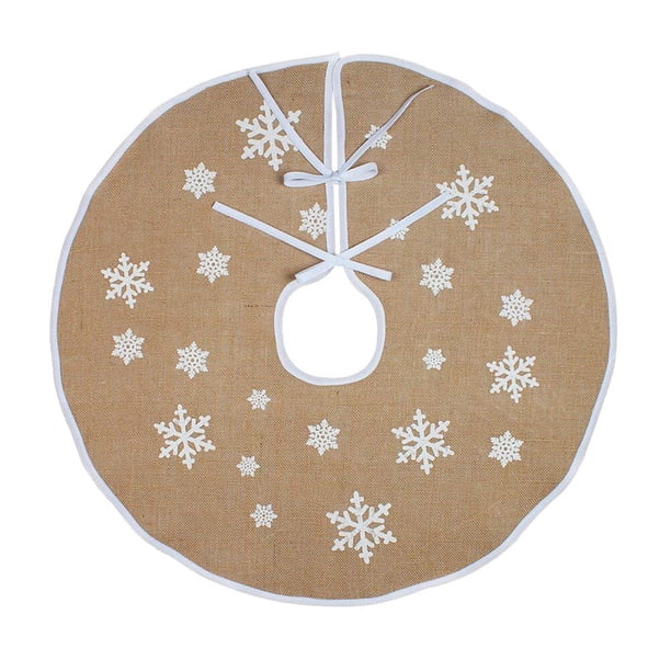 KAKOWELY Falda de yute para árbol de Navidad, delantal con diseño de árbol de Navidad, base para árbol de Navidad, suministros de decoración navideña para el hogar