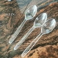 thumbnail image 1 of Heavy Weight Disposable Plastic Spoons, Food Grade Heavy Duty Plastic Silverware, Tea Spoons, Cutlery (Clear ), 1 of 8
