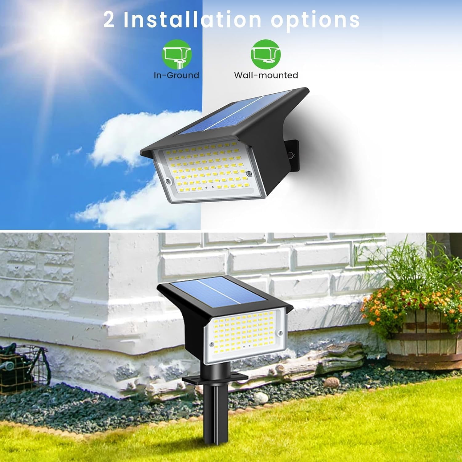 FTX 4-Pack Solar Landscape Lights, Outdoor Spotlights