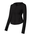 thumbnail image 2 of UVEASISHA Sun Protection Hoodie Shirt for Womens Lightweight Full Zip Running Track Jacket Slim Fit Stretch Athletic Yoga Shirt with Thumb Holes Black XL, 2 of 5