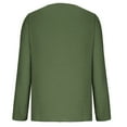 thumbnail image 5 of Womens Dressy Chiffon Top Snap Button Up Irregular Neck Long Sleeve Lightweight Casual Blouse Plain T Shirt Fall (Large, Green), 5 of 5