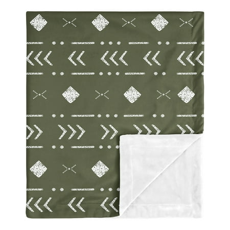 UPC: 0846480096184 | Boho Tribal Green and White Baby Security Blanket Boy or Girl by Sweet Jojo Designs