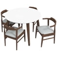 thumbnail image 1 of Emerald Modern Solid Wood White Dining Room & Kitchen Table and Chairs for 4, 1 of 6