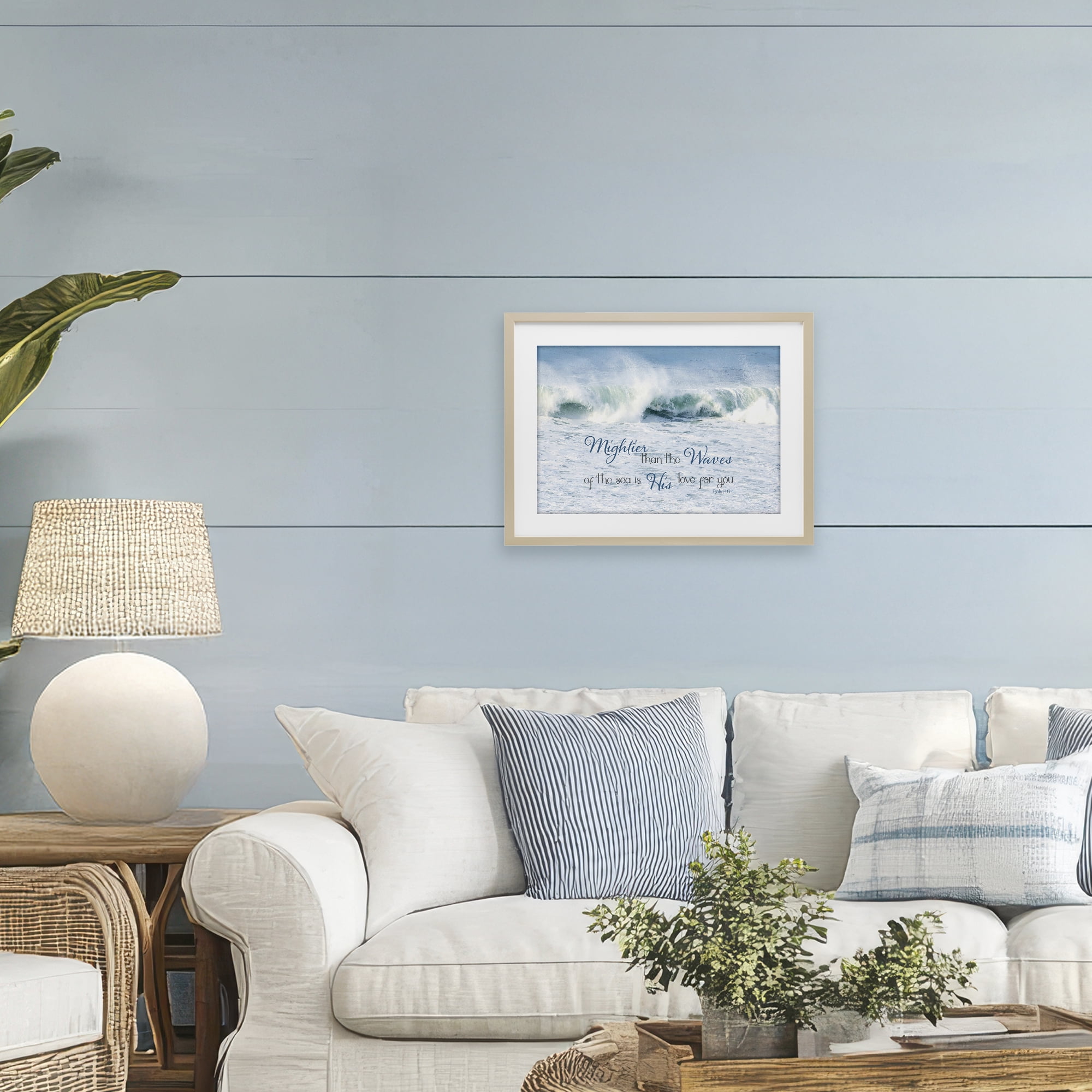 Stupell Industries Mightier Than The Waves Birch Framed Print Under Glass, design by Kathy Mansfield