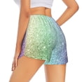 thumbnail image 3 of Goofa Beautiful Glitter Printed Women 2 in 1 Running Shorts,Quick Dry Athletic Workout Shorts,High Waisted Athletic Shorts with Liner Pockets-Medium, 3 of 9