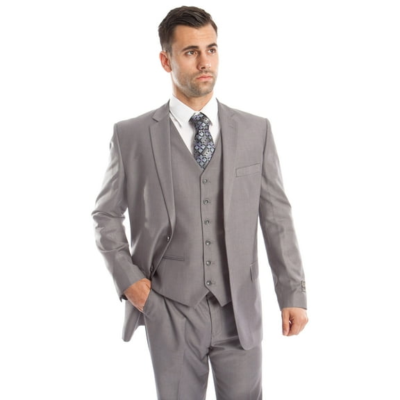 ELEGANT THREE PIECE MEN'S SOLID SUIT