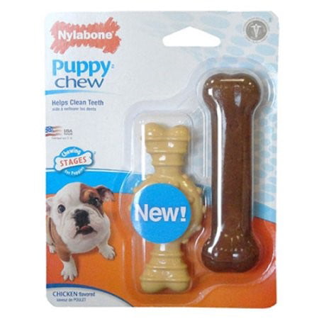 Nylabone Puppy Chew Toy, Flavor Medley and Chicken Twin Pack, (The Best Chew Toys For Puppies)