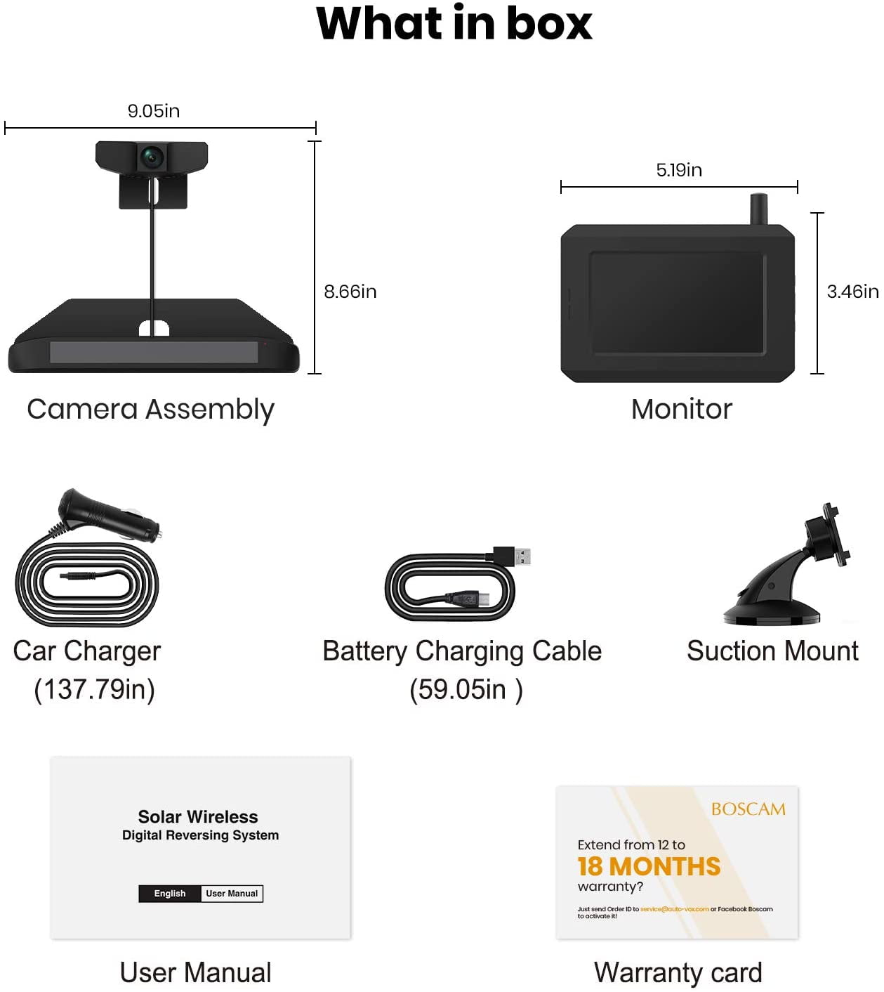 Nuoenx Upgrade Solar Wireless Backup Camera for Truck, 3Mins No Wire  Install, 6700 Solar Battery Powered Car Back Up Camera System with 7  Monitor