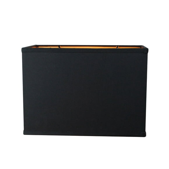 (14x8) x(14x8) x10 Rectangular Drum Lampshade Black Fabric with Brass Spider fitter - Perfect for table and Floor lamps - Medium, Black