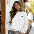 thumbnail image 3 of Dalix Butterfly Embroidery Relaxed Crewneck Sweatshirt Soft Fleece Fit Lounge Womens in White XL X-Large, 3 of 5