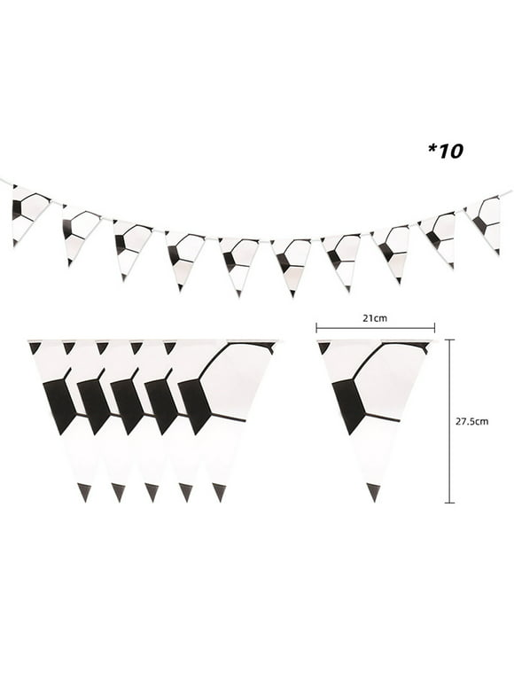 Football Soccer Party Supplies Cups Plates Napkins Tableware Black and White Set