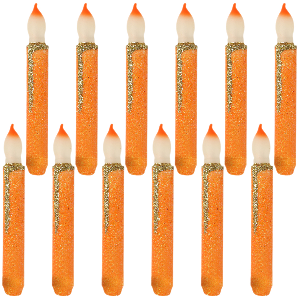 NUOLUX 12pcs Electric Taper Candles Battery Operated Candles Flameless