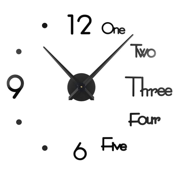 Wosthever Reloj de pared Decoración colgante Habitación interesante Dispositivo de relojería colgante Conveniencia autoadhesiva Instalación Decoración del hogar Negro