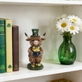 thumbnail image 5 of Kugisaki St.Patricks Day Decorations Plush Green Clover Highlands Cow Decor Farmhouse Rustic Decorations for The Home Office Party Table, 5 of 6