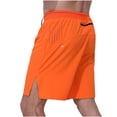thumbnail image 5 of IYTR Mens Athletic Shorts Summer Solid Color Elastic Waist Shorts Loose Straight Shorts Casual Outdoor Workout Shorts Orange XXL, 5 of 5