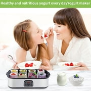 Probiotic Yogurt Maker, Probiotic Yogurt Maker with Adjustable Temperature & Time Control,Ultimate Yogurt Maker with 8 Pcs Glass Jars, Automatic Digital Yoghurt Maker Machine