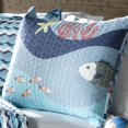 thumbnail image 2 of Full / Queen Blue Serenity Sea Fish Coral Coverlet Quilt Bedspread Set, 2 of 3