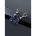 thumbnail image 4 of Gem Stone King 12.80 Ct Blue Lapis White Created Sapphire 925 Sterling Silver Earrings, 4 of 4