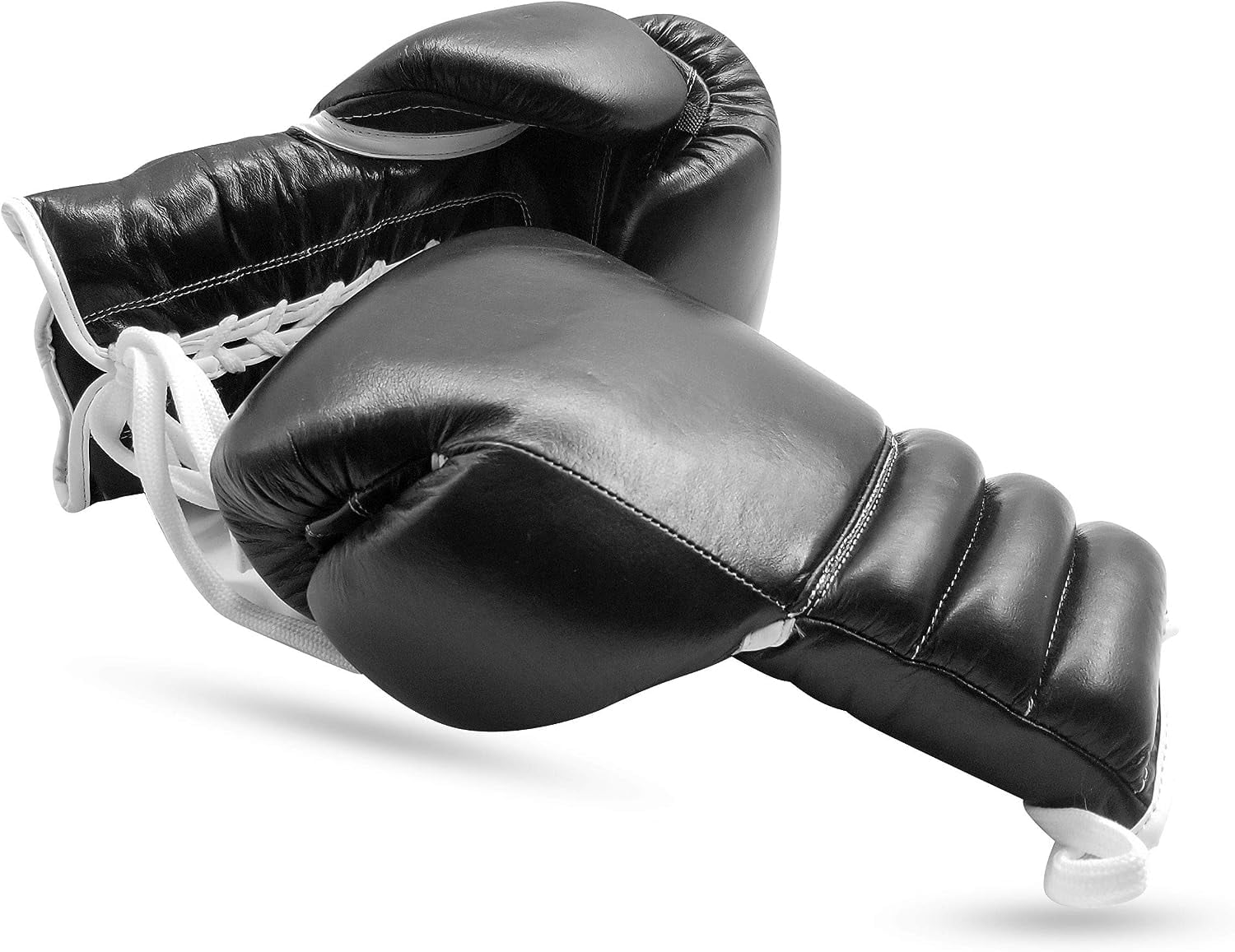 Woldorf USA Boxing Glove Kickboxing Lace up Punching Bag Black Leather Glove Without Logo
