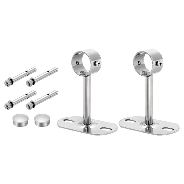 2 Set Ceiling Mount Curtain Rod Bracket, 25mm/0.98" Pipe Length 100mm/3.94"
