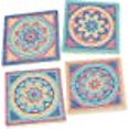 thumbnail image 3 of Mosaic Floral Glasstile Look 4 Piece Square Ceramic Coaster Set, 3 of 6