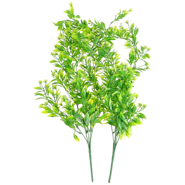 GOOHOCHY 2pcs pared colgante verde planta artificial naranja flor vid ratán decoración