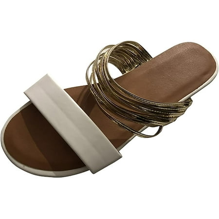 

Women Lace-up Closed Toe Comfortable Slip On Leather Panel Flat Ladies Sandals shoes flower slip on