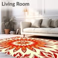 thumbnail image 2 of ODIKA 5'x7' Machine Washable Non-Slip Area Rug, Burst with Radiating Petal Formations and Central High Traffic Rug, Red, 478832, 2 of 7