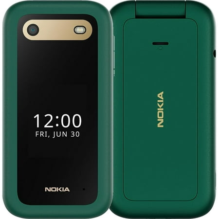 Nokia 2660 Flip DUAL SIM 128MB ROM + 48MB RAM (GSM Only | No CDMA) Factory Unlocked 4G/LTE Smartphone (Lush Green) - International Version