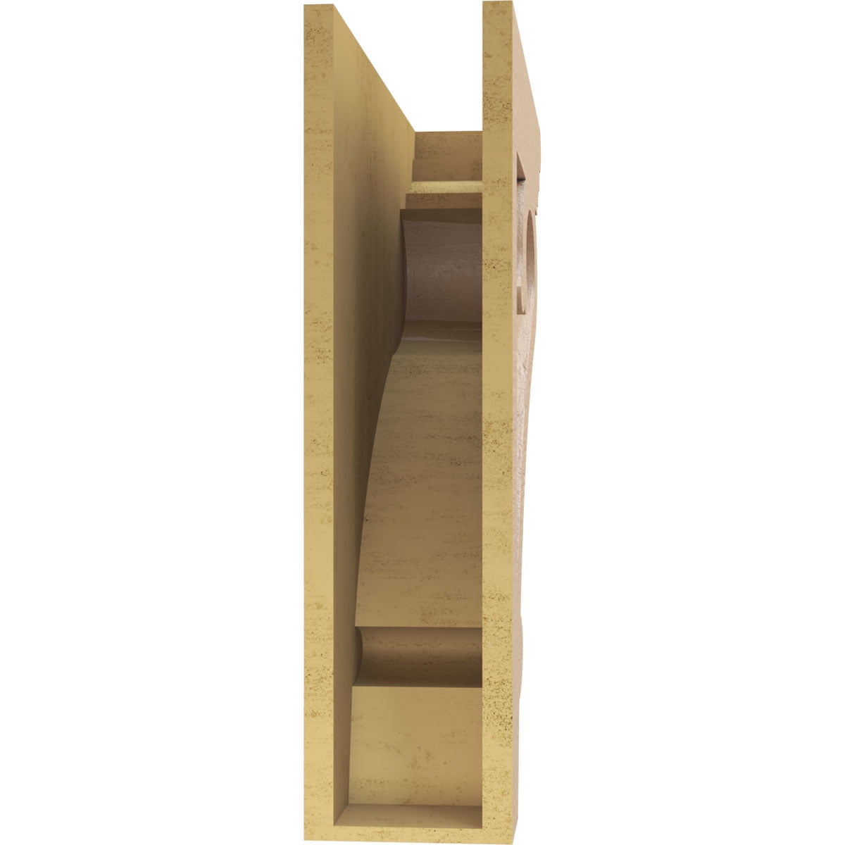 7"W x 28"D x 28"H Thin Mayflower Rough Cedar Woodgrain TimberThane Corbel, Primed Tan