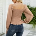 thumbnail image 6 of Womens Summer Tops, Women'S Tops, Stylish Women's Chiffon Slim Fit Shirt Long Sleeve Casual Top Elegant Square Neck Blouse for Daily Wear Comfortable Fashion, 6 of 8