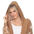 thumbnail image 5 of White Mark Women's Maternity Star Print Hooded Open Front Sherpa Coat, 5 of 6