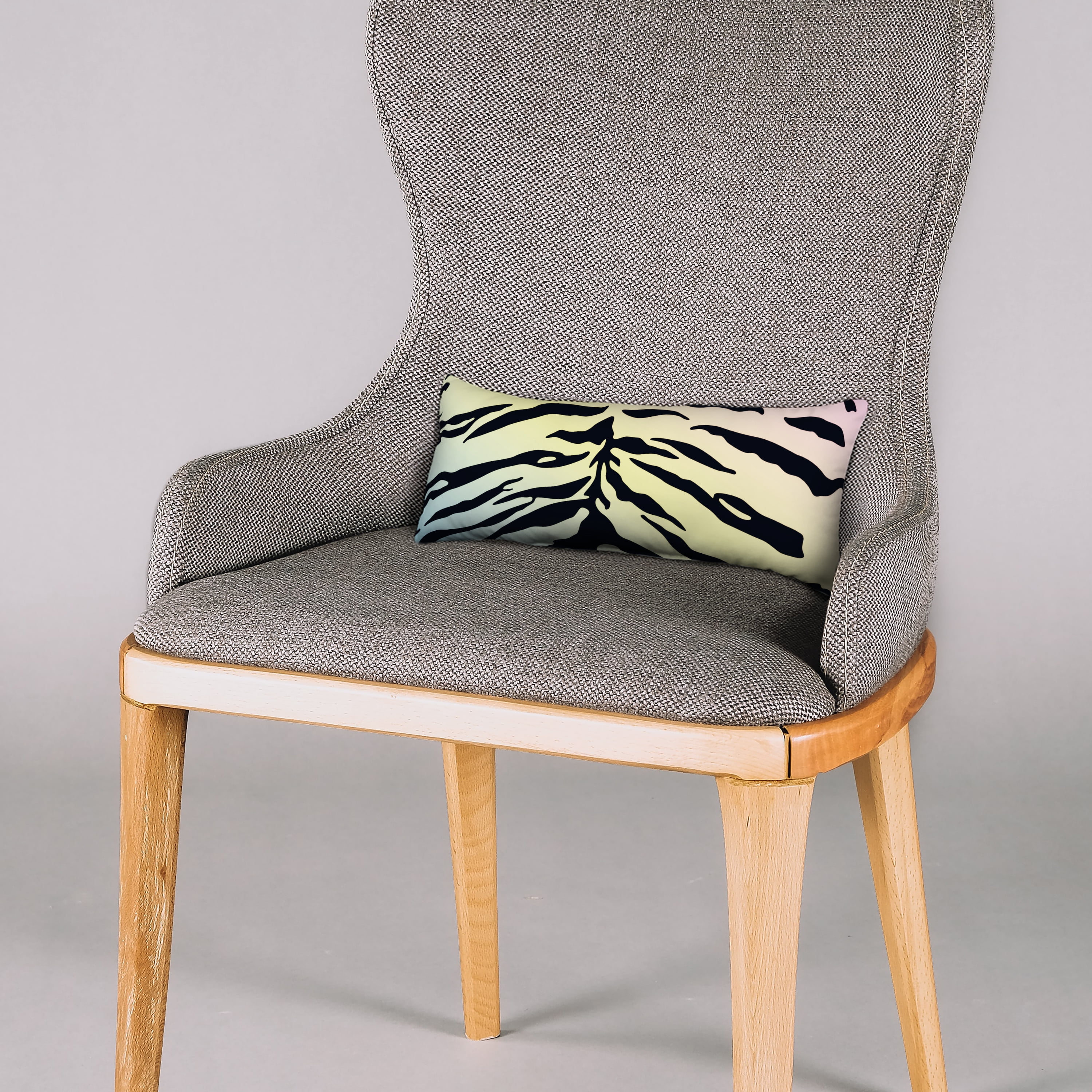 Everything Comfy Tiger Print Decorative Pillow, 16x6 Inch, Pastel Gradient,