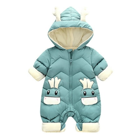 

Outerwear Deer Hooded Romper Jumpsuit Baby Jacket Coat Winter Ear Thick Girls Boy Boys Coat&jacket