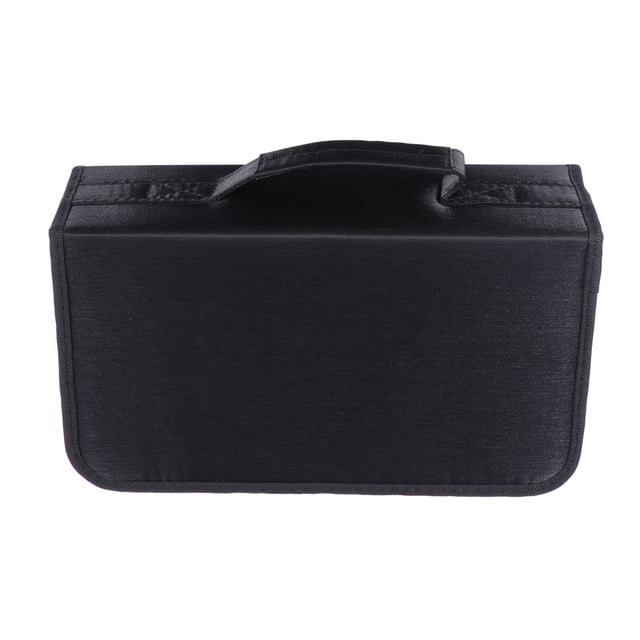 EeaseCA Mercerized Cloth 128 Pieces CD Storage Pouch Large Capacity Handheld CD Bag Fashion CD Supplies (Black)