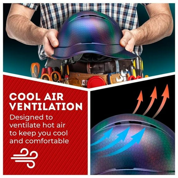 Acerpal 2CF6MV Cap Style Cameleon Carbon Fiber Design Matte Finish Vented Hard Hat