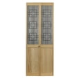 thumbnail image 2 of Pinecroft Geometric Half Glass Bifold Door, 24-in. x 80-in., Unfinished Pine, 2 of 6