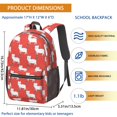 thumbnail image 3 of White Cat and Dot Red Pattern 17" School Backpacks for Teens,Waterproof Oxford Fabric,S-Shape Padded Straps for School,Travel,Hiking,Camping, 3 of 6