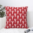 thumbnail image 4 of Fuzoiu Cartoon Lobster Print Square Pillow Cover,Hidden Zipper Design,Luxury Square Pillow Case, Throw Pillow,Couch Cushion-18"x18", 4 of 7