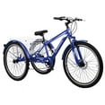 thumbnail image 2 of Lilypelle Adult mountain Tricycle, 7 Speed Three Wheel Bicycles, 26" Tricycle adult with Shopping Basket, Navy Blue, 2 of 10