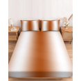thumbnail image 2 of Twin Sze Fitted Sheet Set - Burnt Orange Ombre 2 Piece Bedding Sets 16" Deep Pocket Fitted Sheet with 1 Pillowcase, Abstract Art Modern Orange Gradient Brushed Microfiber Hotel Luxury Bed Sheets, 2 of 9